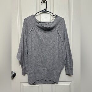 We The Free Light Gray Cowl Neck Sweater